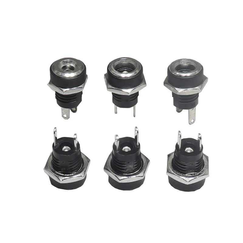 【5PCS】DC-022B 3A 12v forDC Power Supply Jack Socket Female Panel Mount Connector 5.5 mm x 2.1mm 5.5 mm x 2.5mm DC022B Connect