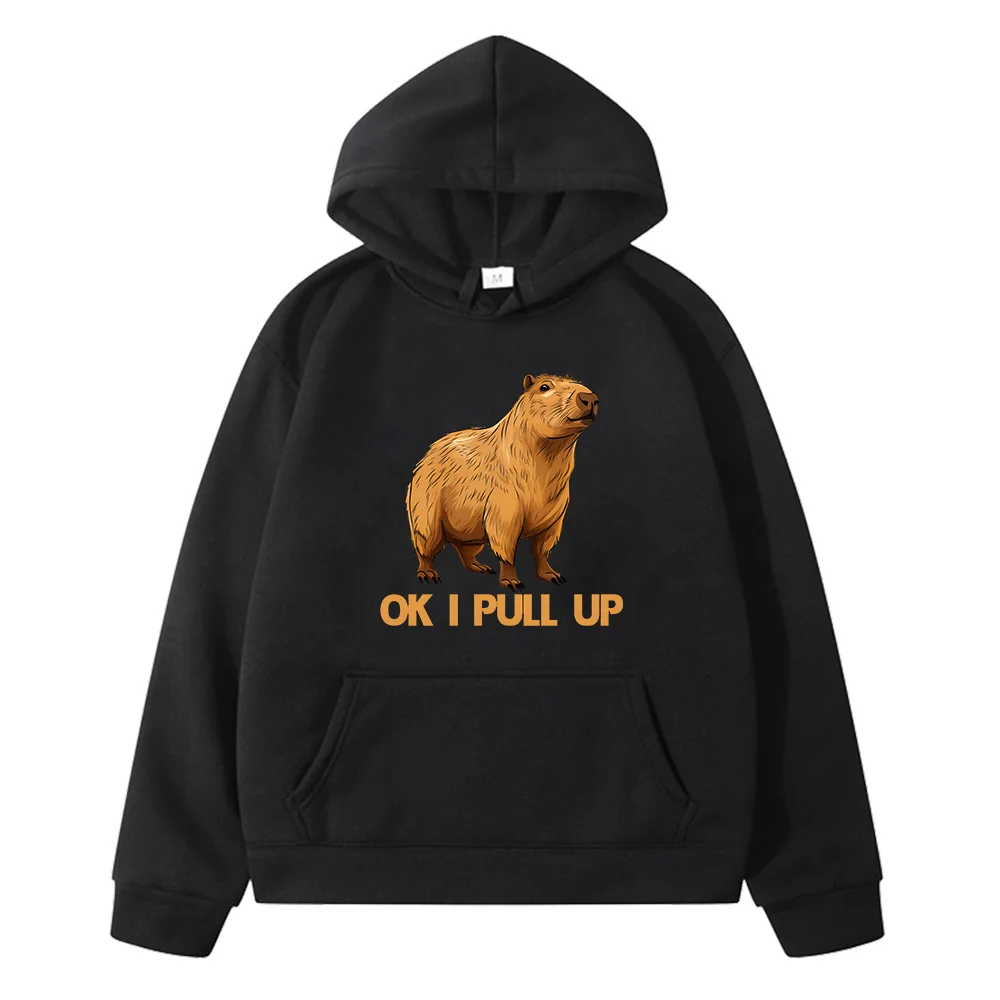 Kawaii Capybara Ok L Pull Up Kids Clothes Boys 9 To 14 Years Harajuku Winter 2024 Pullovers Girls Hoodies Female Vintage Outfits