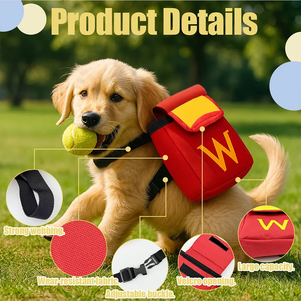 New Dog Backpack Outdoor Dog Walking Snack Bag Double Shoul…