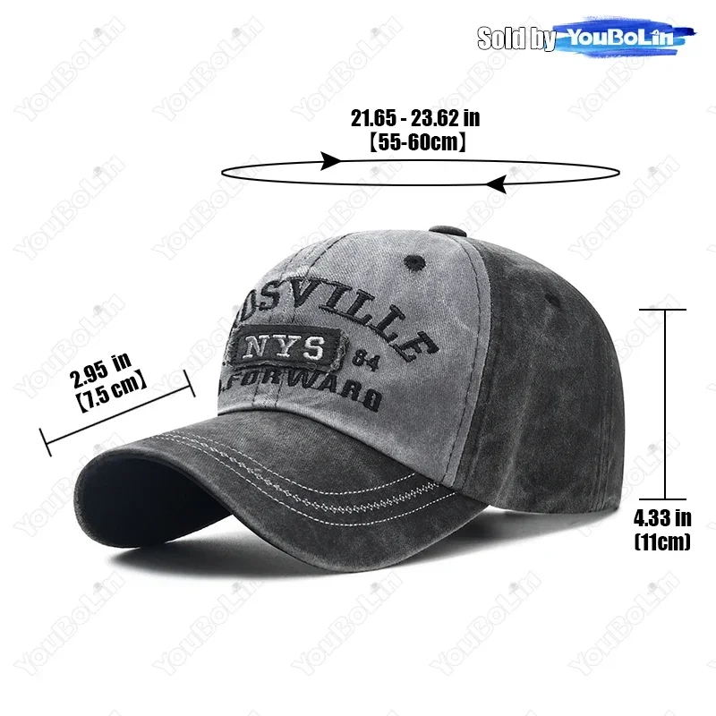 New style washed old letter embroidered cap trendy men's outdoor fashion personality street sun visor baseball hat