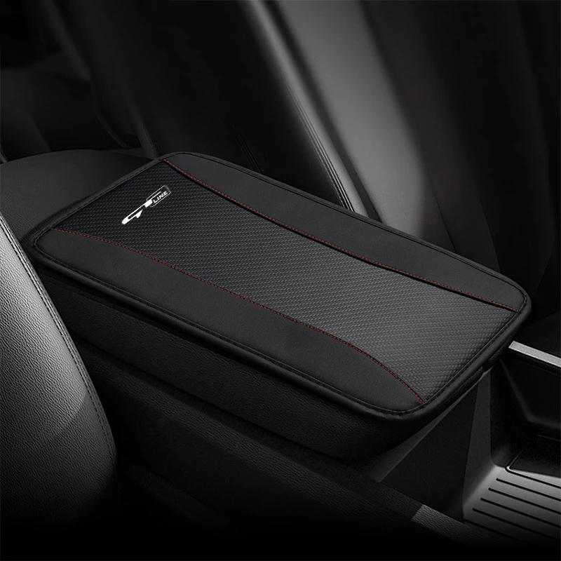 For Kia GTLINE GT Line Forte Stinger Shuma Rio Sportage Soul Cerato Car Armrest Mat Auto Storage Box Dust-Proof Cushion Cover