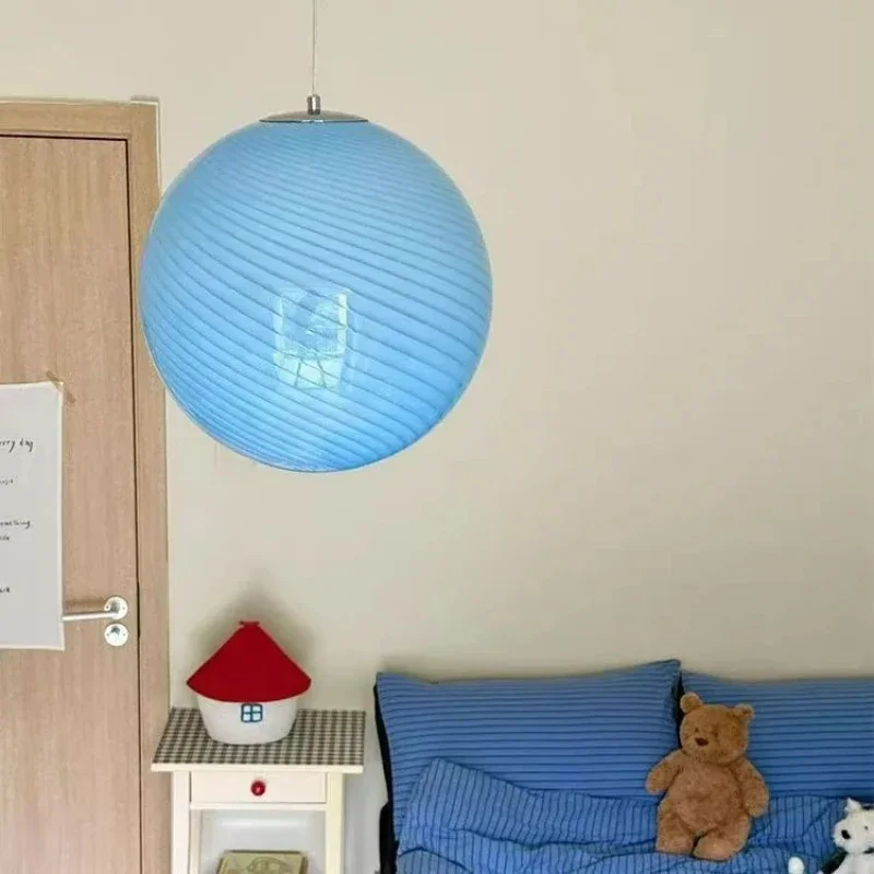 Colorful Bubble Creative Glass Pendant Light  Medieval Cream Restaurant Bedroom Children's Room Light Lustre