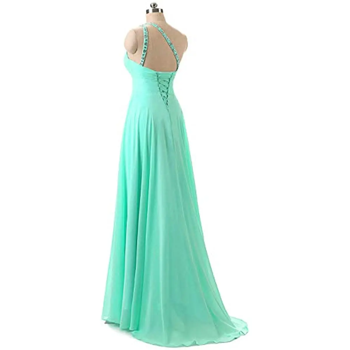 Vestido de dama de honra feminino com um ombro, chiffon, cristal, longo, elegante, chique, formal, veste de casamento, vestido de formatura, noite, elbise