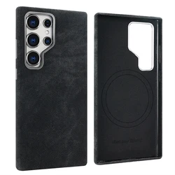 Vietao Magnetic Microfiber Phone Cases For Samsung Galaxy S26 Ultra Case, Wireless Charging Mobile Cover S25 ultra cases, black