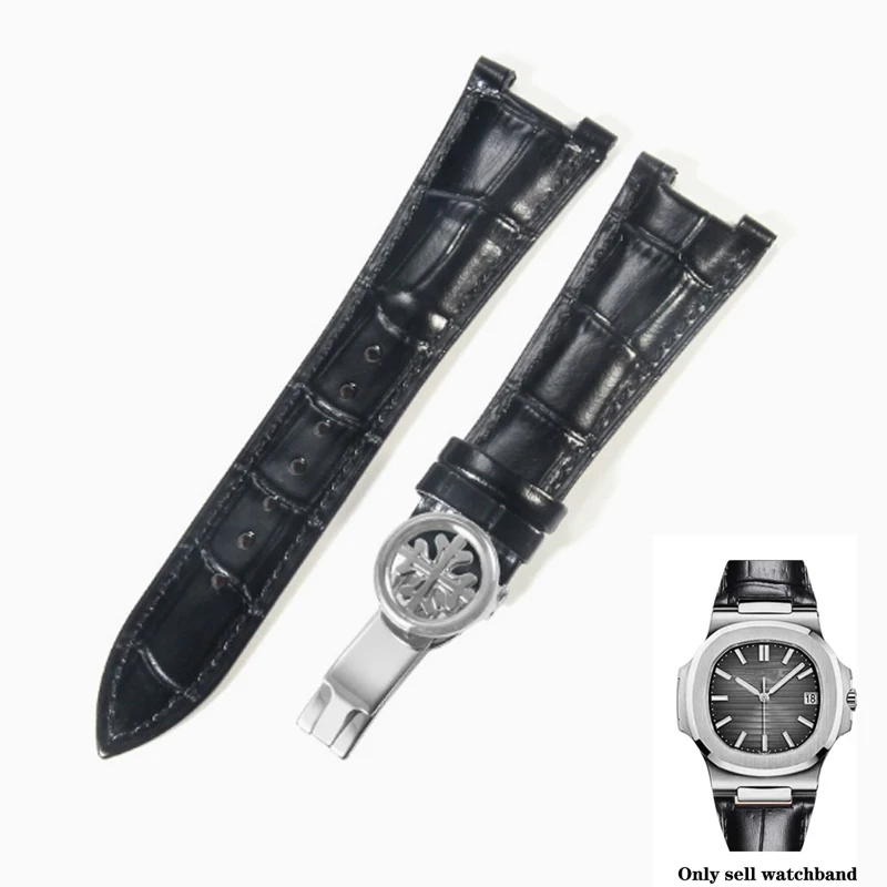 

Genuine Leather WatchStrap For Patek Philippe 5711 5712G Waterproof Concave Folding Buckle Watchband 25mm High quality Wristband