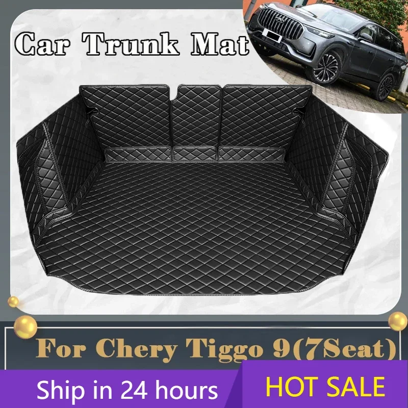 Car Trunk Mat For Chery Tiggo 9 Jaecoo 9 2023 2024 2025 7seat Dirt-resistant Fully Trunk Mat Rear Cargo Tray Car Accessories