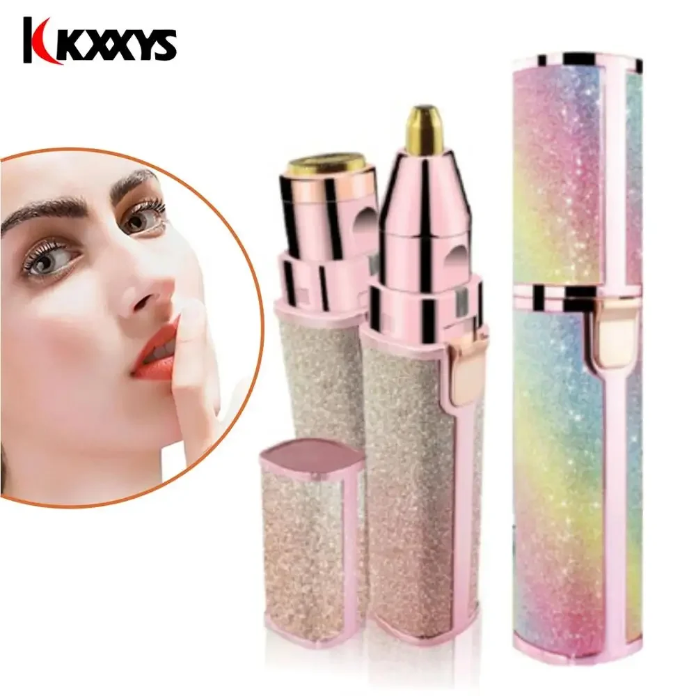 

Eyebrow Facial Hair Trimmer for Women - 2-in-1 Painless Mini Shaver, Reusable Portable
