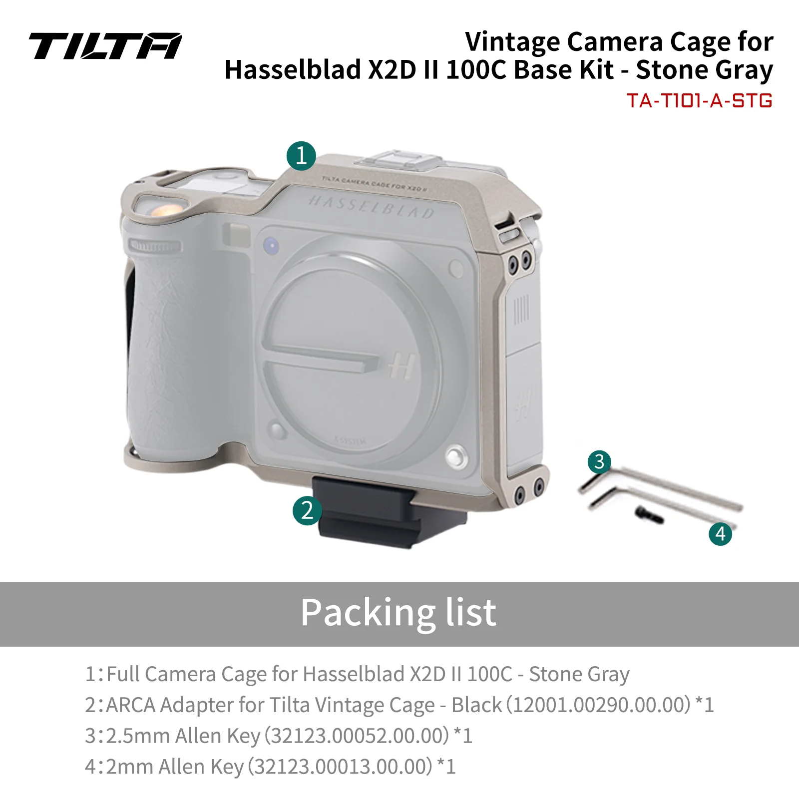TILTA Vintage Camera Cage voor Hasselblad X2D II Volledige Cage Base Kit met Quick Release ARCA Adapter TA-T101