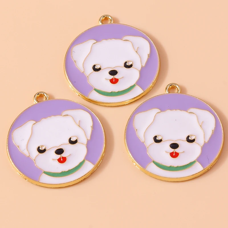 10 Stuks Schattige Email Dier Charmes Husky Corgi Bulldog Puppy Hond Hanger Voor Armband Ketting Handgemaakte Sieraden Bevindingen