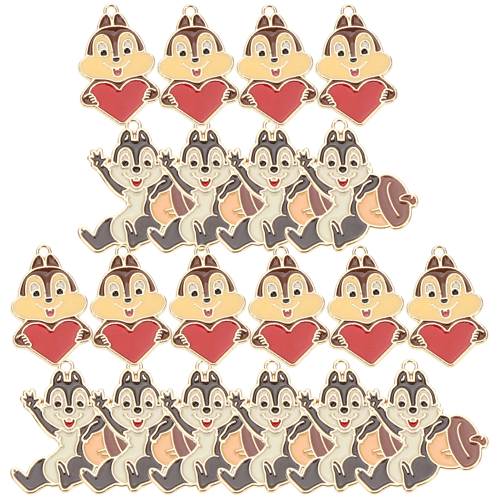 

20 Pcs Squirrel Pendant Earring Charms Jewelry Making Supplies Metal Bracelet Necklace DIY Animal Accessories Crafts Project