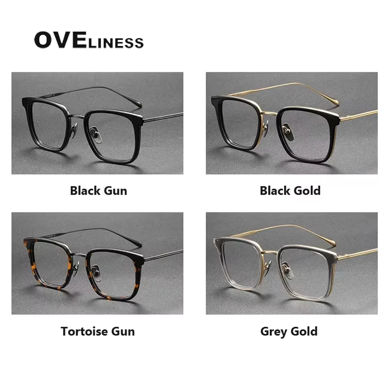 2026 خلات التيتانيوم إطار نظارات الرجال 2025 ريترو خمر مربع النظارات إطارات النساء نظارات النظارات