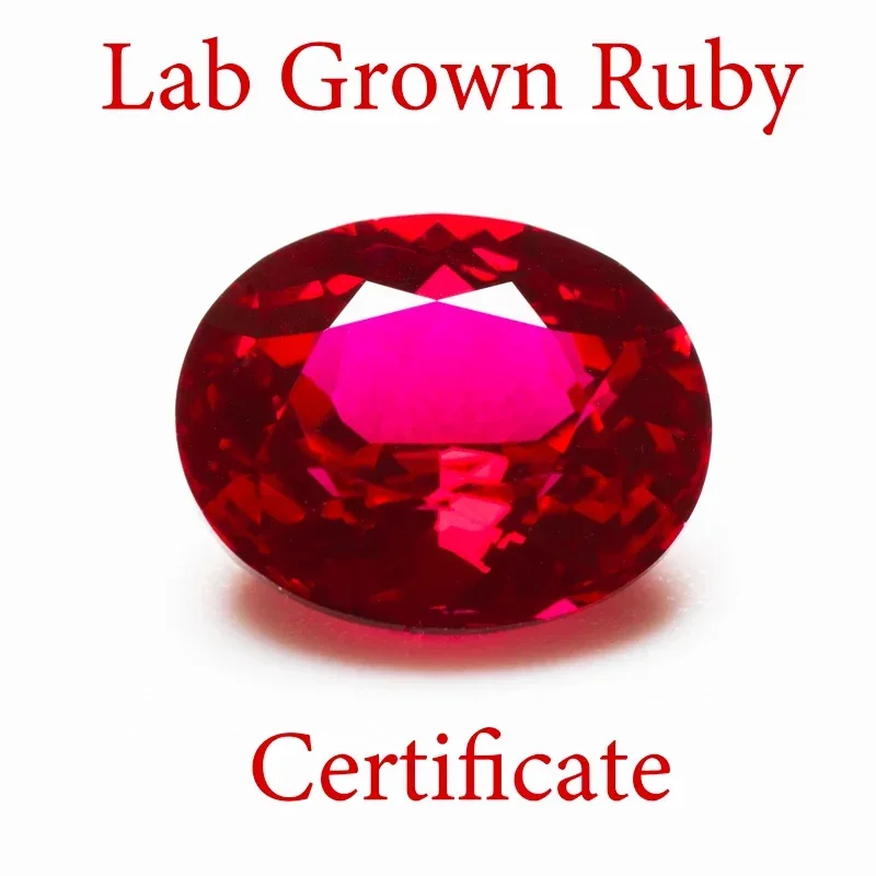 

Lab Grown Ruby Oval Shape Pigeon Blood Red Color Charms Gemstone DIY Advanced Jewelry Materials Selectable AGL Certificate