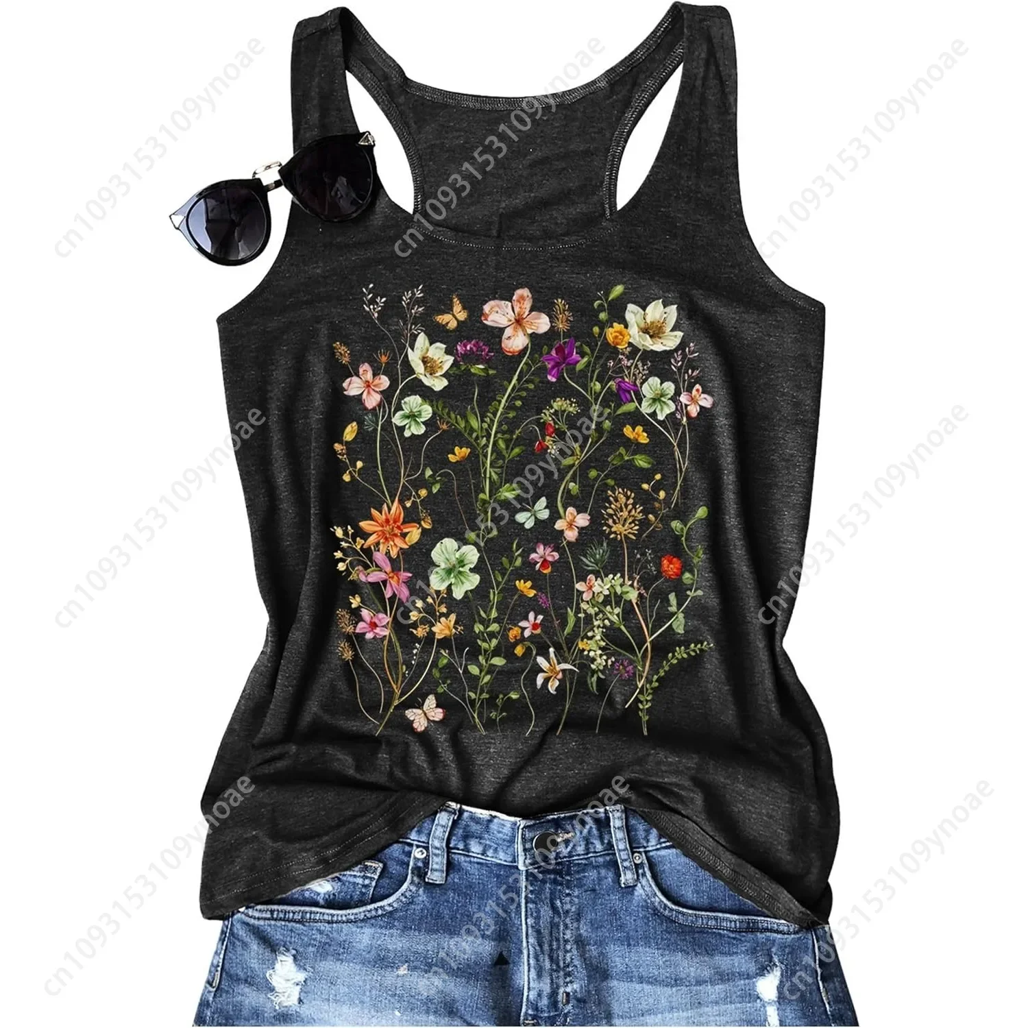 Mandala Vintage Graphic Racerback Tank Tops Sexy Womens Summer Casual Loose O Neck Tanks Vest Vacation Classic Fit Shirt Cami