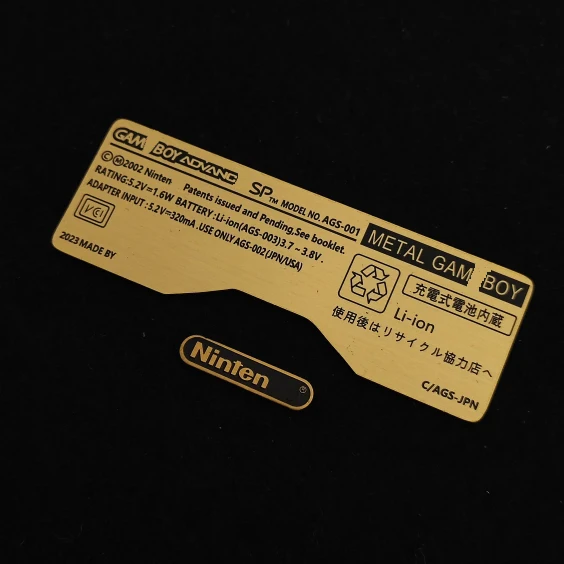 Label baru pengganti stiker belakang untuk GBA SP untuk Gameboy Advance SP stiker belakang logam label tembaga