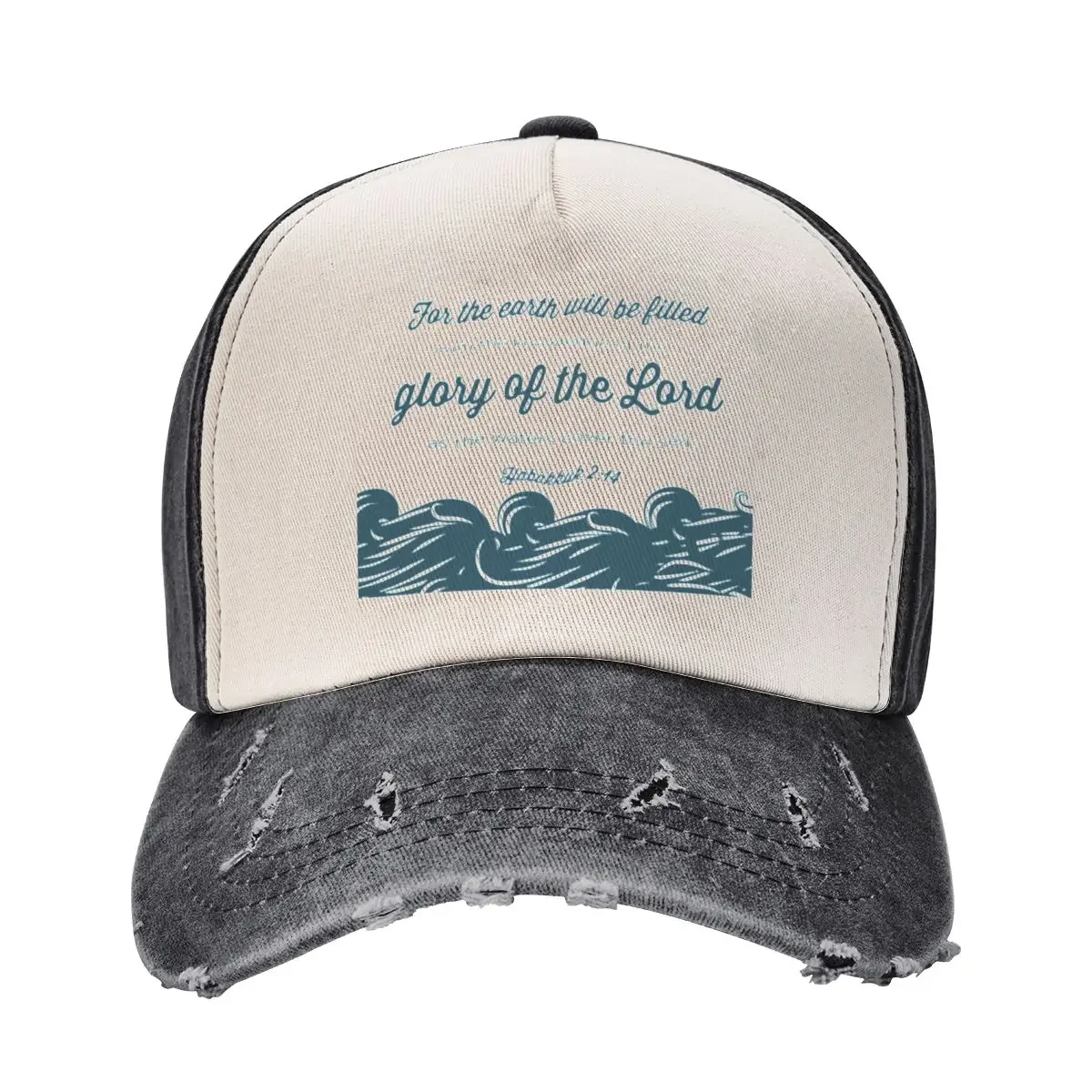 Glory Like The Waters Cover The Sea Habakkuk 2 14 Sea Waves Baseball Cap Hat Luxury Brand Hip Hop Hat Man Luxury Female Men's