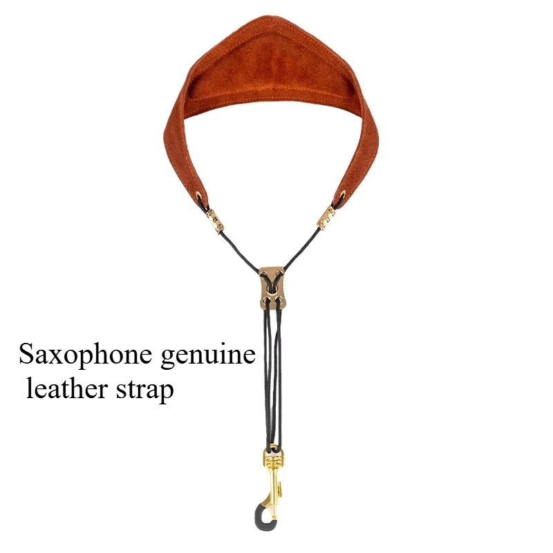 

Saxophone cowhide shoulder strap, clarinet leather strap, genuine leather neck strap for saxophone sax