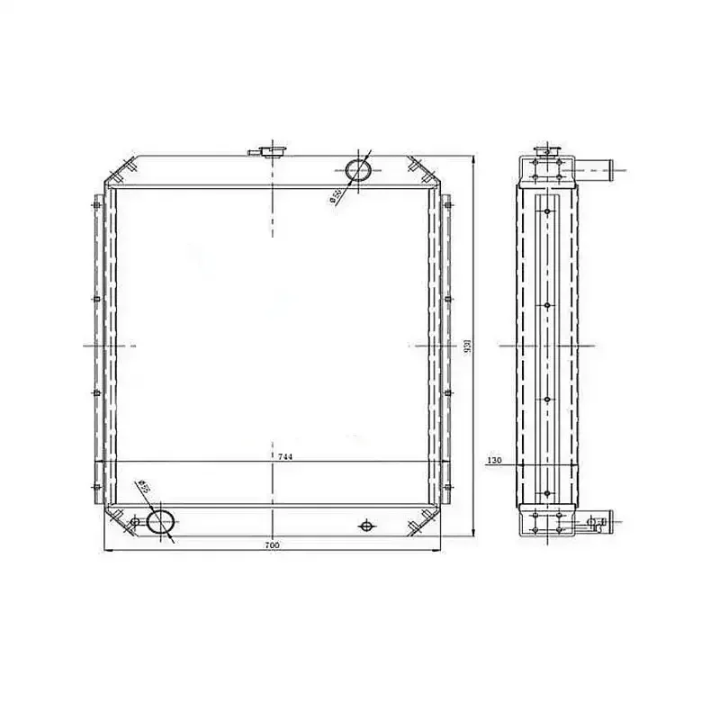 For Hyundai Excavator R200-5 Water Tank Radiator Core ASS'Y