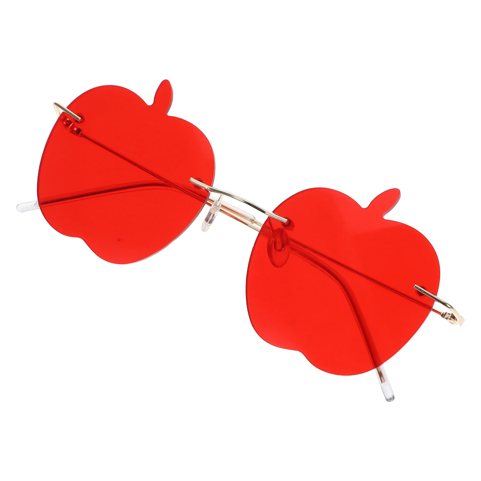 1 قطع أبل بدون شفة النظارات الشمسية مضحك حزب صور الدعامة الأحمر أزياء النظارات خفيفة الوزن دائم بدون شفة نظارات أزياء النظارات #1