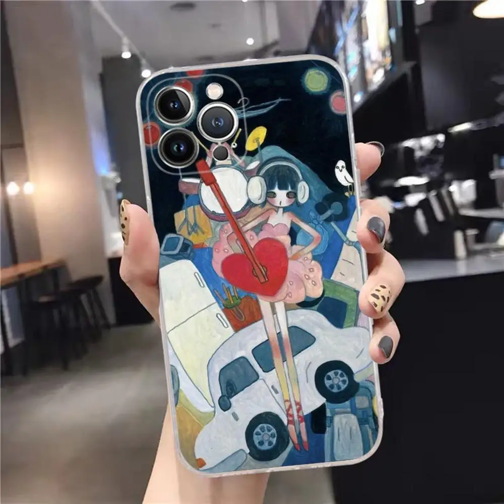 Aya Takano Paint Phone Case For iPhone 15 14 11 12 13 Mini Pro XS Max Cover 6 7 8 Plus X XR SE 2020 Funda Shell