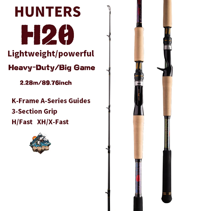Yushan Outdoor H20 Frog Rod – H/XH Power, Extra Fast Action Lure Rod, Big Fish Targeting Fishing Rod