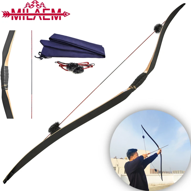 55inch Traditional/Recurve Bow 15-50lbs Handmade Triangle Bow Left/Right Hand Universal Shooting Hunting Archery Accessories