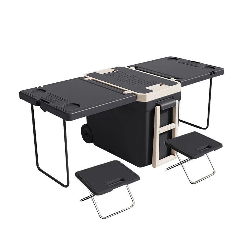 Large 32L Portable Multifunctional Tropical Folding Insulation Table Chair Box Freezer Plastic Cooler For Camping For Food Cans