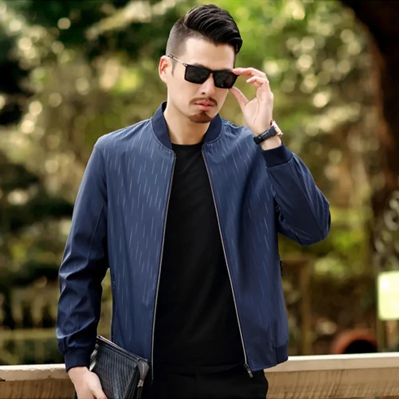 

Bomber Casual Jackets For Men Clothing Spring Autumn Zipper Loose Business Outerwear Long Sleeves Coats Chaquetas Hombre