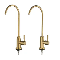 Grifo purificador de agua potable de oro cepillado, sistema de ósmosis inversa de acero inoxidable, filtro de agua para cocina de 1/4 pulgadas