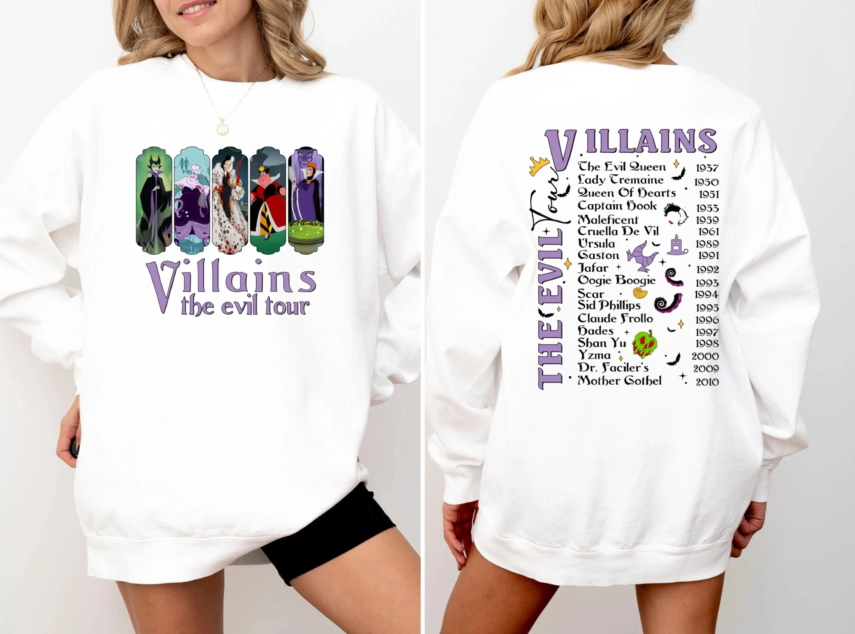 Disney Villains Pullover Villains The Evil Tour Sweatshirt Maleficent Hoodie Bad Queen Hoodie Villains Charaktere Hoodie
