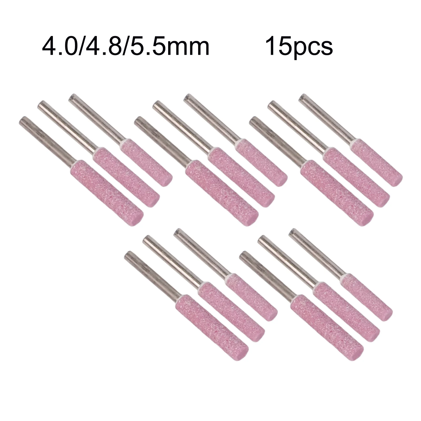 15Pcs Chainsaw Sharpening Grinding Stone Bits File Rotary Tool 4.8mm Parts Replacement Tools Accessories 120-150 Mesh