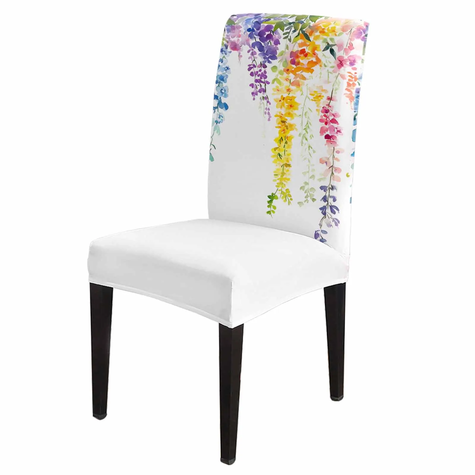 

Modernism Flower Vine Plant Chair Cover Spandex Elastic Printing Dining Chair Kitchen Seat Case Stretch