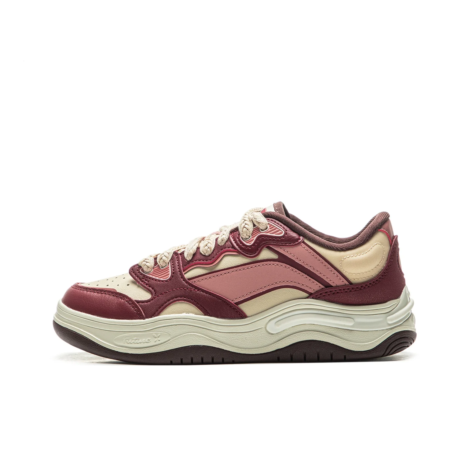 Li Ning Future Flow Slip Resistant Abrasion Resistant Low top Casual Shoes Women's Red Beige AGCV008-3