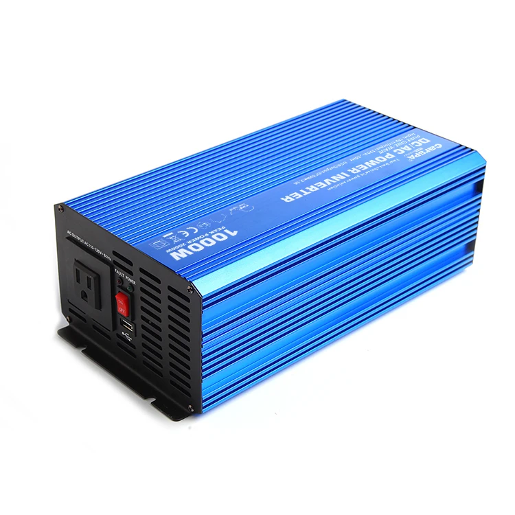 1000W Pure sine wave Power Inverter Truck/RV Inverter 12V DC to 110V AC Converter with Dual AC Outlets 2.1A USB Remote control