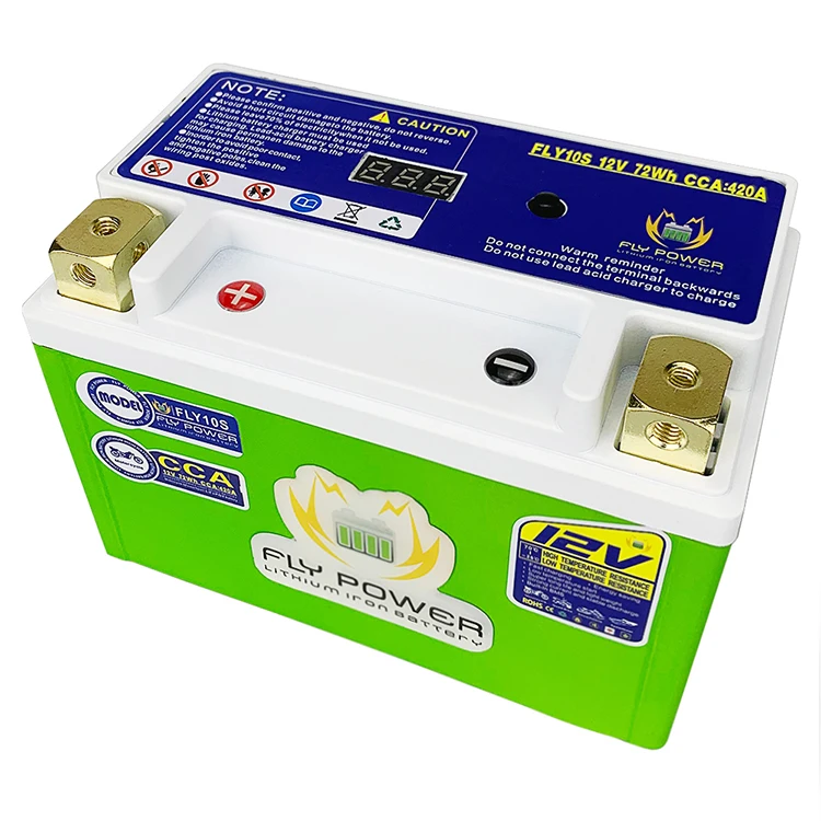 Hot 6AH Motorcycle Battery 12V LiFePO4 Lithium Ion 10S 420CCA Size-150x87x93mm Built-in BMS Board Lithium Phosphate Ion Battery