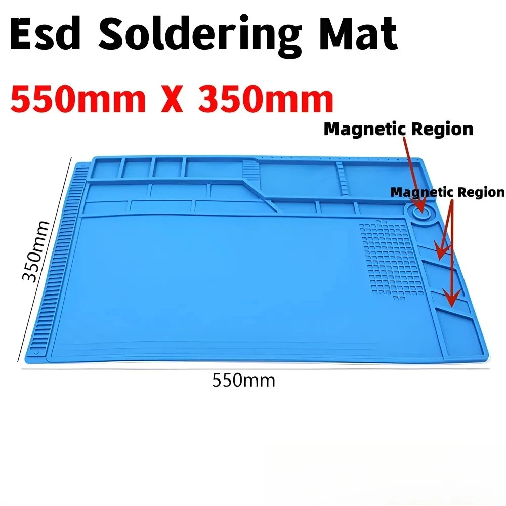 S-160 S-180 ESD Heat Resistant Soldering Mat Tools Silicon Heat Resistant Computer Phone Working Repair Pad Repair Platform Tool