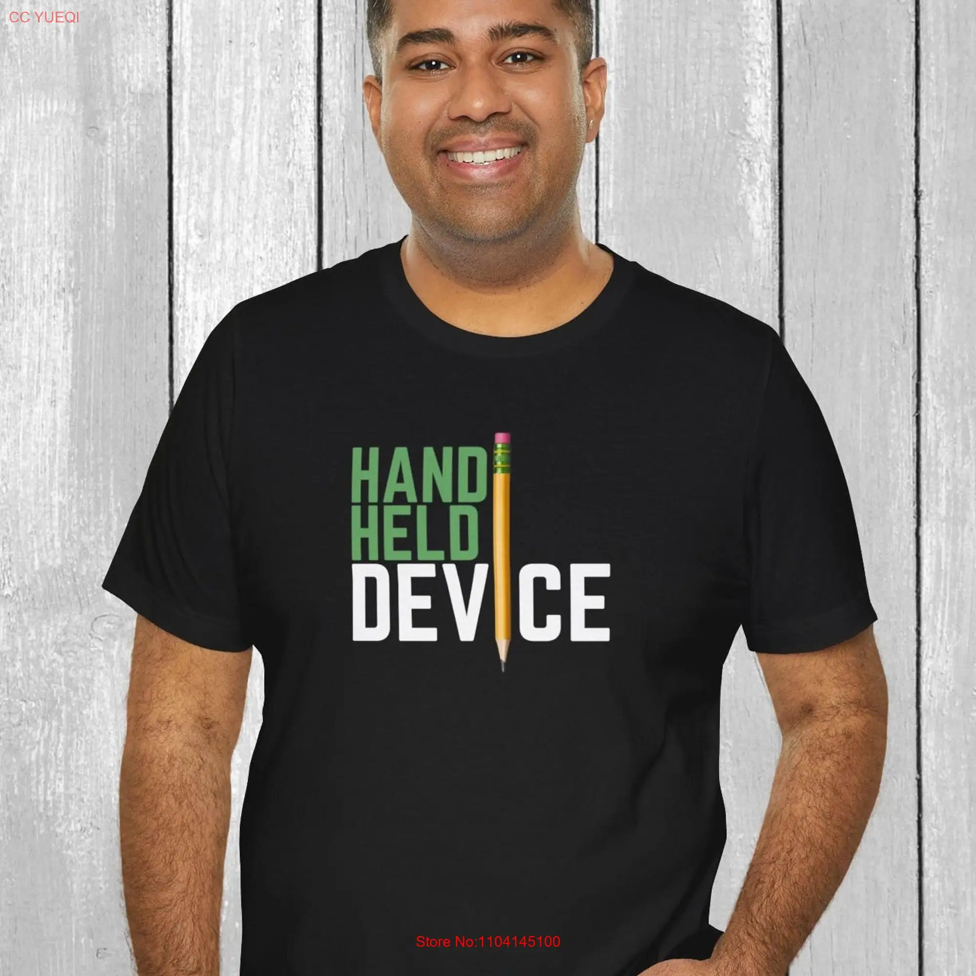 Hand Held Device T Shirt Teacher Funny Cute for Him Her School Writing long or short sleeves