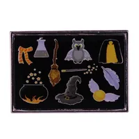HP Magic Item Brooch Cauldron Sorting Hat Broomstick Badge Magic Movie Fans Accessories