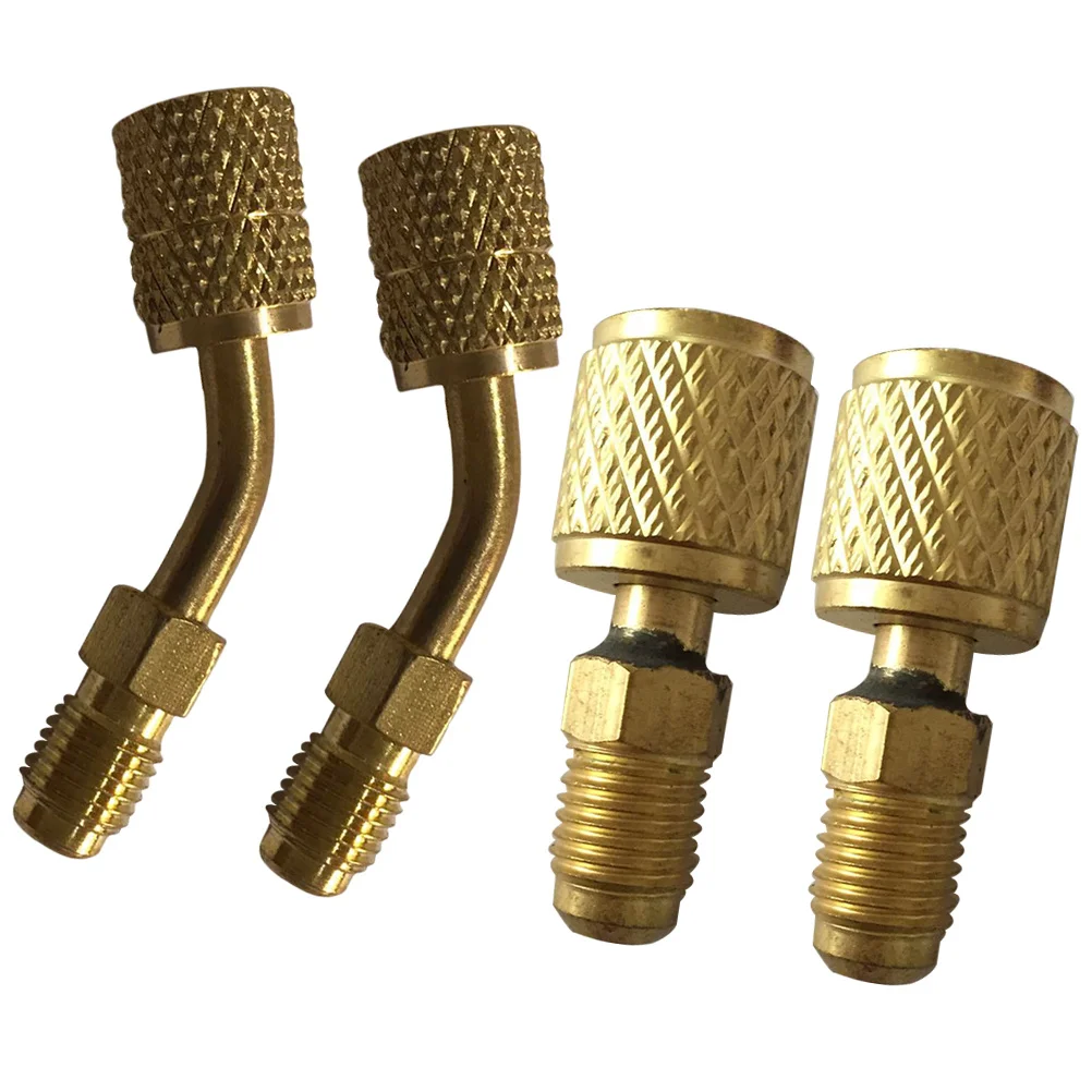 

4Pcs Air Conditioner Refill Tool Set Professional Converting Adapter Hose for R410a Car Ac System Front Placement Quick