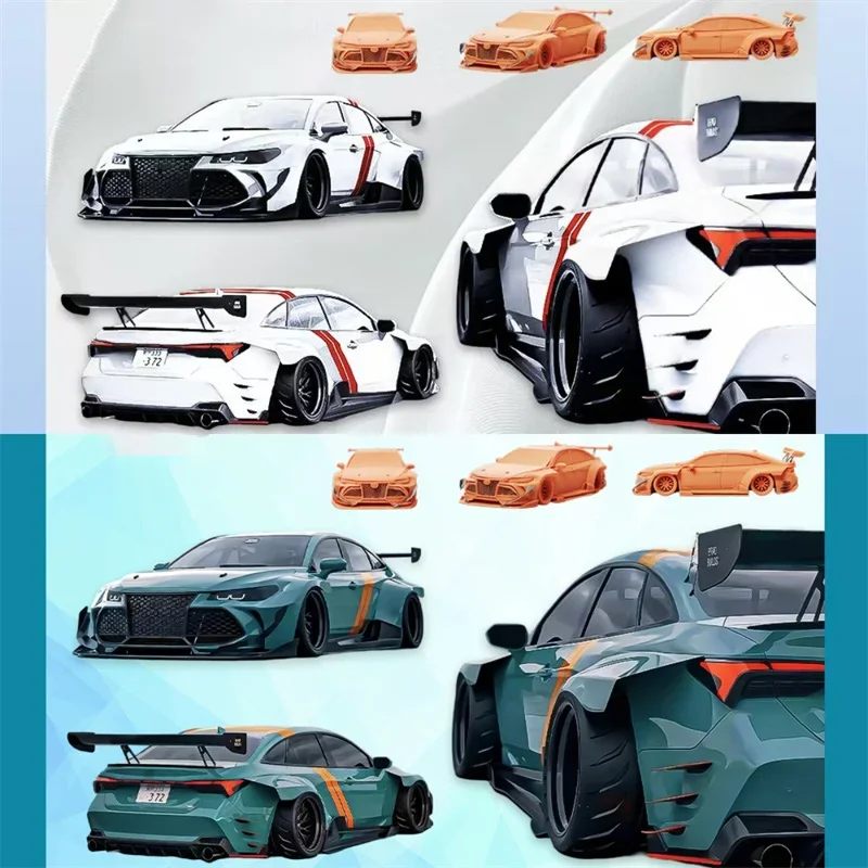 LeManFang LMF 1:64 COROLLA BRANCO / VERDE Modelo de carro