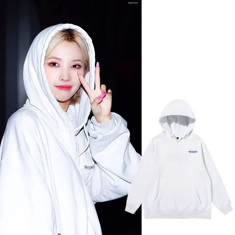 

Худи GIDLE Jin Young Taek Geum White Fce с принтом-надписью, уличный стиль, женская толстовка, повседневное свободное пальто