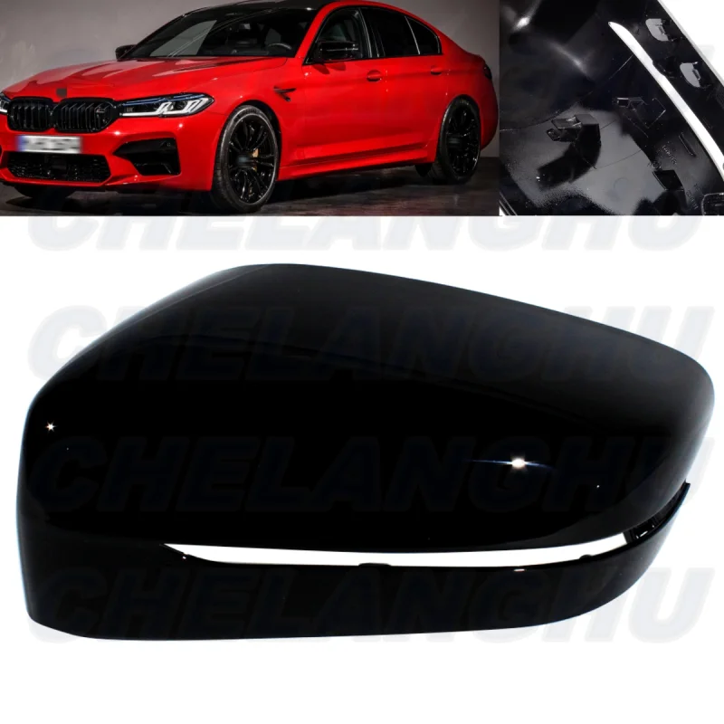 For BMW G30 530i 540i 520d F90 M5 2016 2017 2018 2019 Left Side Black Painted Mirror Cover Cap Housing with turn signal Hole