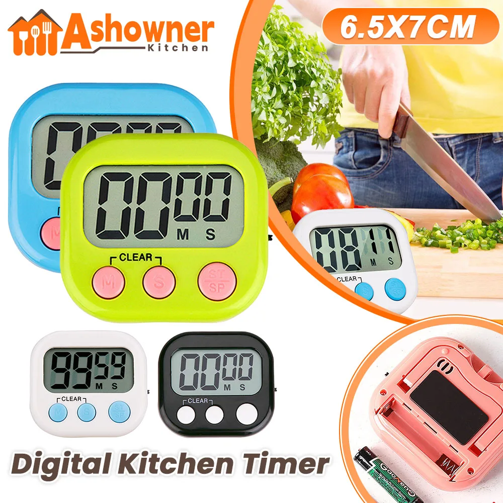 LCD Display Electronic Kitchen Timer Large Screen Electronic Digital Timer Positive Negative Baking Timer Reminder Study Timer