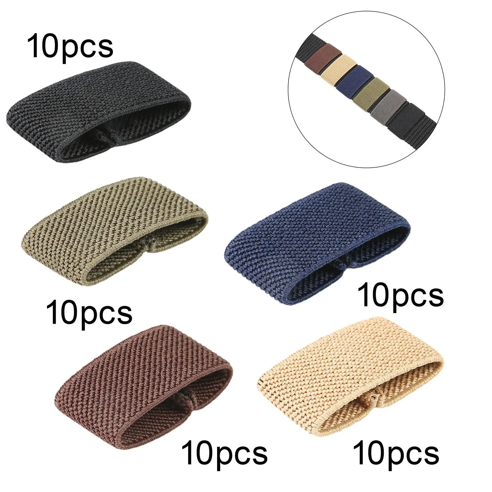 10Pcs Elastic Belt Keepers Accessories for 1.5\