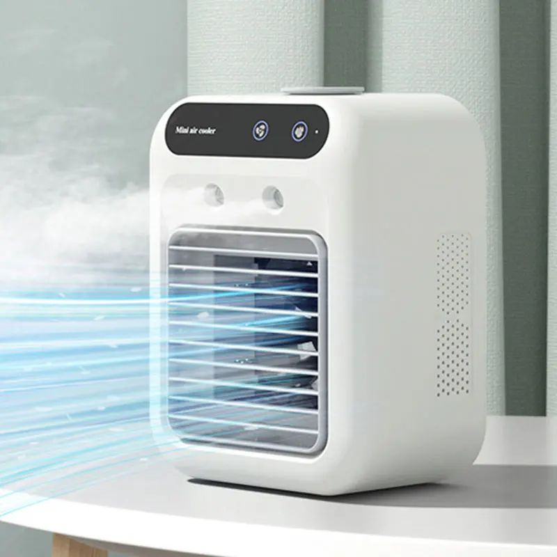 Ventola di raffreddamento dell\'umidificatore condizionatore d\'aria a 2 ingranaggi ventilatori piccoli ventilatori portatili USB ricaricabili da