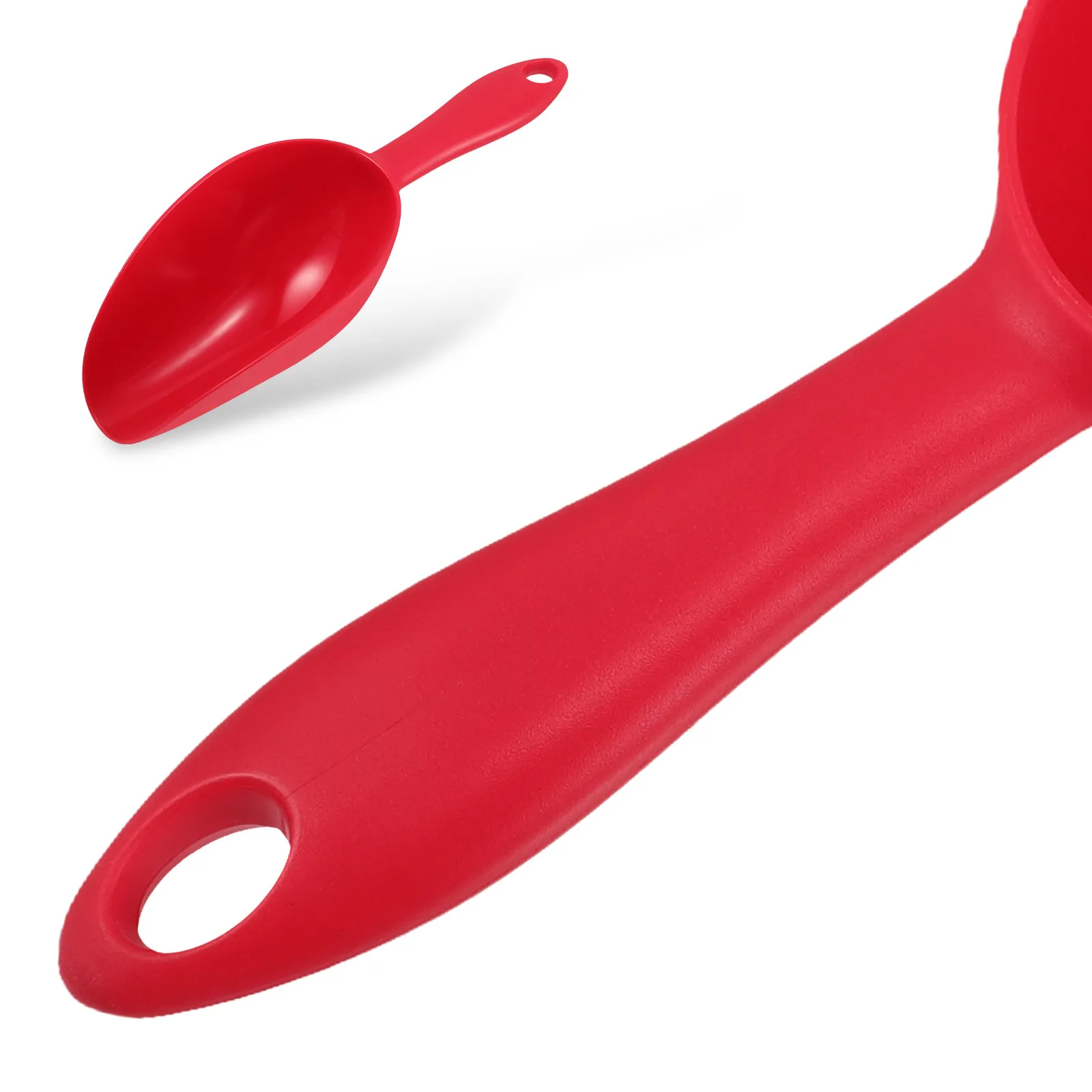Plastic Ice Scoop Red Multi-Purpose Kitchen Food Scoop for Candy Dry Goods Coffee Tea Flour Wedding Buffet Serving Grain Shovel