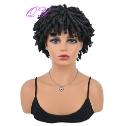 Synthetic Short Dreadlocks Wig Black Curved and dirty braids Twist Wigs For African Women Daily Beautiful High Quality Hair