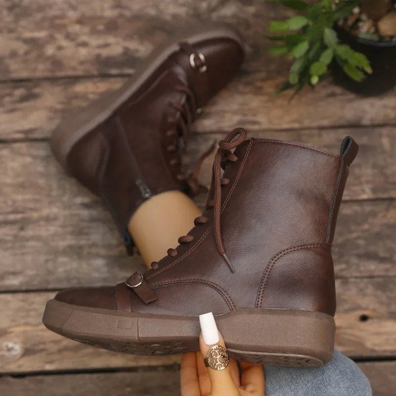 2024 novas botas femininas de alta qualidade confortáveis e quentes botas de couro de inverno elegantes e duráveis senhoras sapatos casuais caminhadas