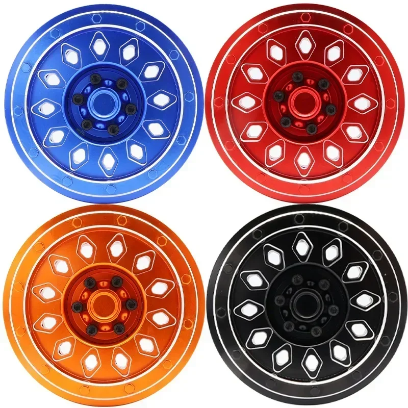 4pcs RC Car CNC Aluminum Alloy Wheel Hub Rim for AXIAL SCX6 1:6 Scale Remote Control Crawler Car Accessories Parts