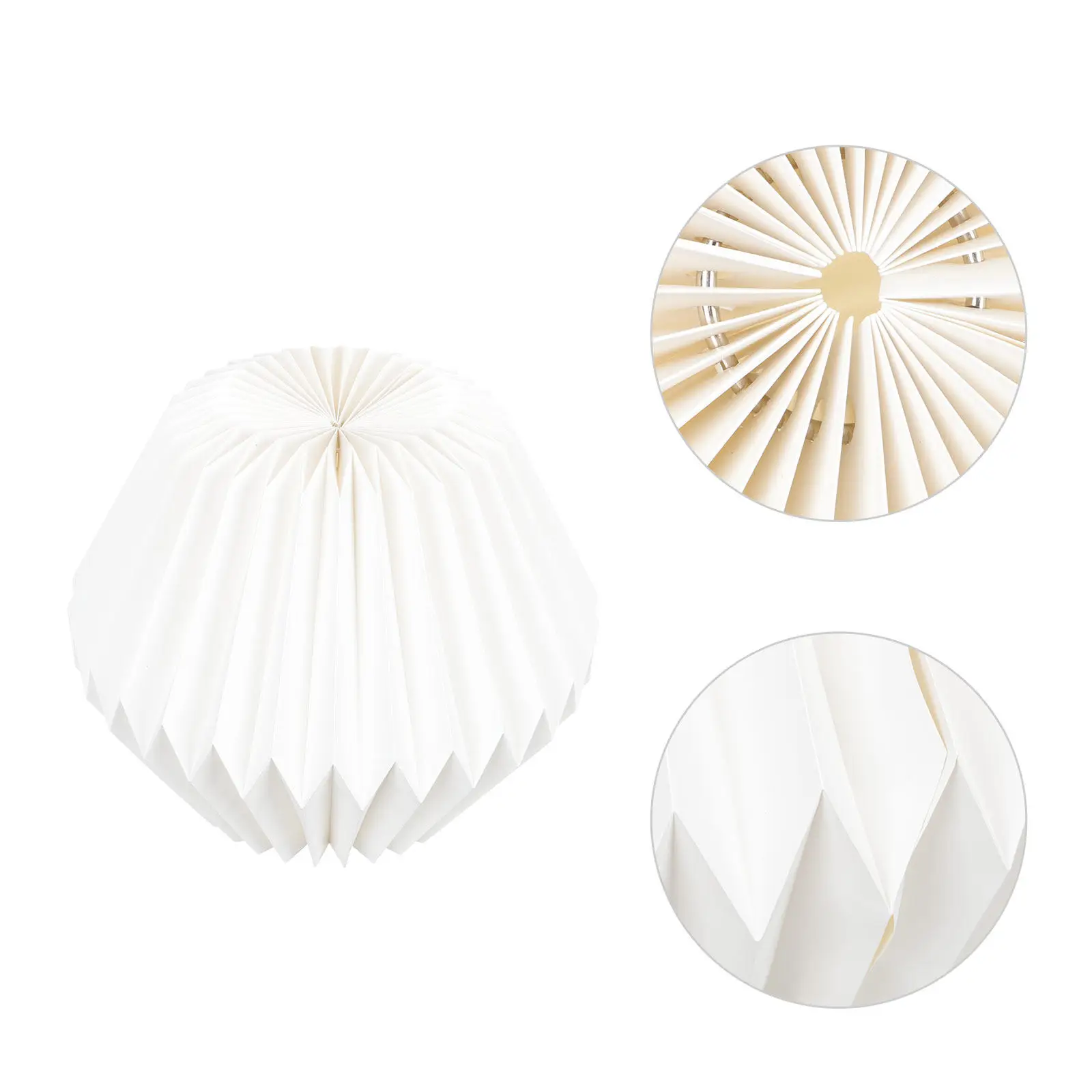 

Pleated Paper Lampshade Foldable Hanging Lamp Cover Simple Style Decorative Indoor Lighting Fixture for Dining Room Living Space