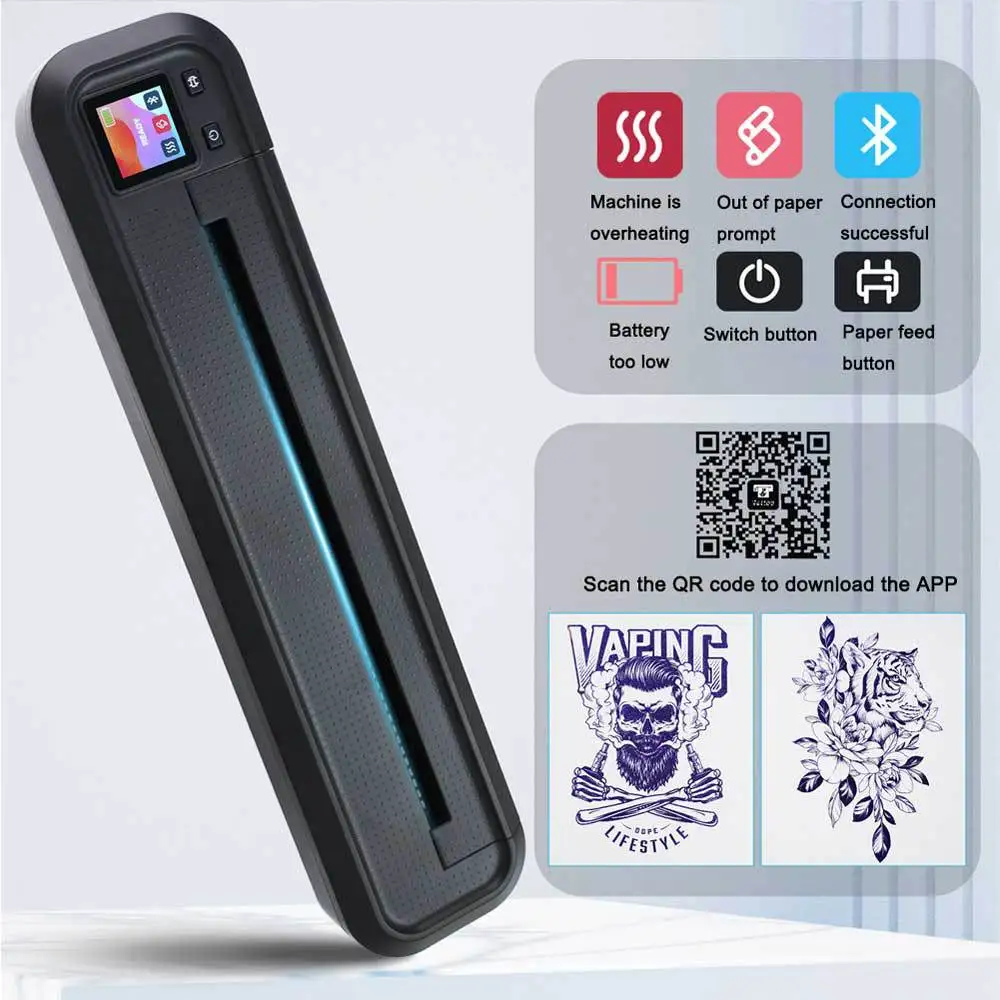 Ultra high definition tattoo thermal printer, can transfer matte surface, pattern A4 tattoo transfer machine